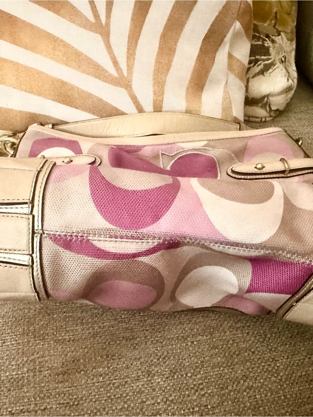 Coach Hobo Shoulder Poppy 2011 Bag in Pink, Cream, Beige F16441 Y2K - Picture 15 of 15